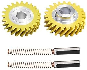 EVRBUL Juego de 2 ruedas y 2 escobillas de carbón, compatibles con batidoras Whirlpool y KitchenAid. Números de repuesto: W10112253, W10380496, 4162897, 4169830, WPW10112253, AP4295669