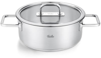 Fissler Viseo Pro/Bratentopf 20 cm mit Glasdeckel – Edelstahl Made in Germany, Superthermic Boden, Messskala, ideal für Fleisch, Gemüse & Schmorgerichte, Induktion