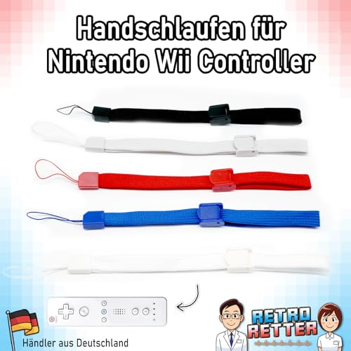 RetroRetter Handschlaufe - Farbe: Rot - für Nintendo Wii Controller Handgelenkschlaufe Schlaufe Band Remote