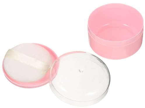 CLISPEED Scatola Porta Talco con Piumino Sintetico Rosa per Polvere Libera, Facile da Trasportare e Asciugare, per Uso in Viaggio
