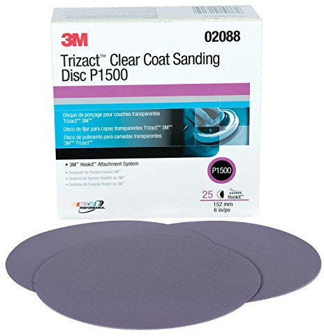 3M Trizact Hookit 02088 - Disco abrasivo con rivestimento trasparente, grana P1500, 15 cm