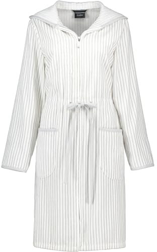 Cawö Home Bademäntel Damen Reißverschluss 6416 weiss-silber - 76 L