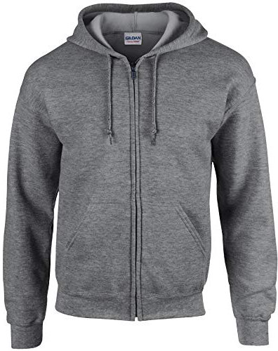 Gildan Heavy Blend Unisex Adult Full Zip Hooded Sweatshirt Top (M) (Graphite Heather)