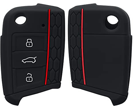 kwmobile Custodia Coprichiave Compatibile con VW Golf 7 MK7 con 3 tasti Cover - Copri Telecomando Chiave Auto - Copri Chiavi Macchina nero