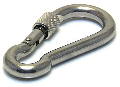 5 Stk. Karabinerhaken Edelstahl Rostfrei mit Verschluss Karabiner Niro AISI 316 V4A 50-120mm (8 x 80)