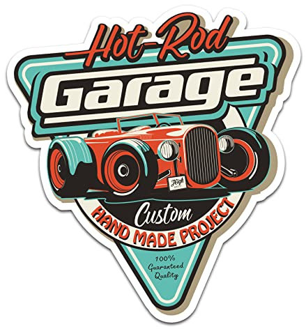 Finest Folia Retro Vintage Aufkleber Sticker Old School Ace Kult Rockabilly (#24 Hit Rod Garage)