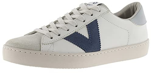 victoria Basket Unisex Berlín Piel & Piezas En Contraste & Puntera Serraje 1126142 para Adulto Azul 39