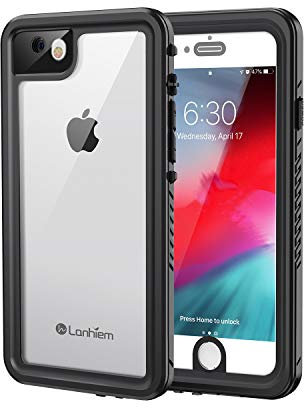 Lanhiem iPhone SE 2022/2020 Case, iPhone 7/8 Case, IP68 Waterproof Dustproof Shockproof Case with Built-in Screen Protector, Full Body Underwater Protective Cover for iPhone 7/8 / 2020/2022 (Black)