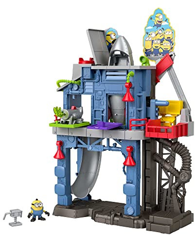 Fisher-Price Imaginext GMP35 - Minions Grus Geheimversteck-Spielseinion Otto-Figur und abnehmbarer Rakete, Spielzeug für Kinder ab 3 Jahren
