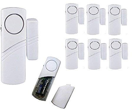 SLS SHOP 6 X antifurto Lungo sensore Porte finestre casa Magnetico Allarme Acustico Contatto Sirena