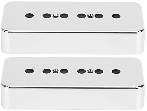 2-teilige Gitarren-Tonabnehmerabdeckung P90 Seifenstangen-Tonabnehmerabdeckungen Silberverchromtes ABS-Musikinstrumentenzubehör für E-Gitarren Abholbedarf Musikinstrumentenzubehör