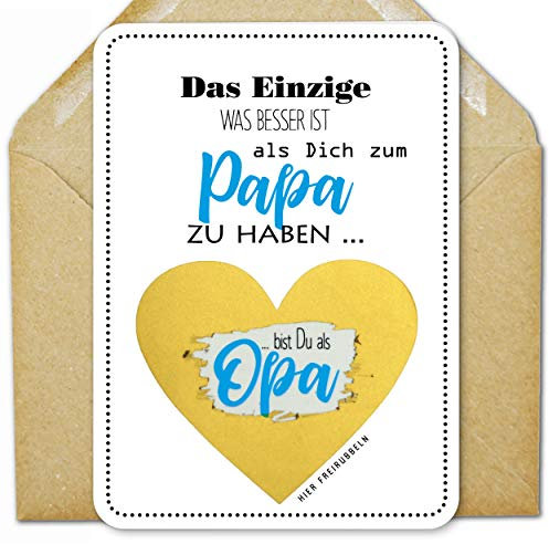 stylebutton design your own Rubbelkarte Schwangerschaft als Überraschung und Geschenk für Vater, Schwiegervater, Adoptivvater (Papa wird Opa)