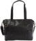 LECONI Shopper Vintage-Look Damen Henkeltasche Schultertasche Echt-Leder Natur Damentasche Ledertasche Umhängetasche Handtasche Leder 37x28x15cm schwarz LE0061-buf