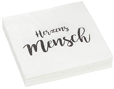 40 Stück Servietten Herzensmensch Papierservietten 3-lagig 33x33cm Feier Party Geburtstag Gäste Tischdeko (Herzensmensch)