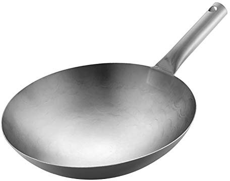 Wok Para Freír De Titanio Puro De Alta Gama, Olla Antiadherente Para Cocinar Utensilios De Cocina Wok Con Mango Para Cocina De Gas,38cm