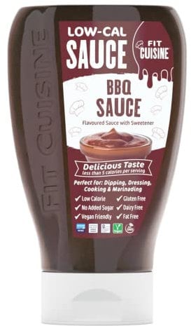Fit Cuisine Low Calorie Sauce - Low-Cal Sauce to Support Weight Management, Low Carb Diet, Keto Friendly, Vegan, For Dipping, Dressing, Cooking, Marinading - 425ml (BBQ Sauce)