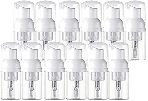 30 ml leere Schaumpumpen-Flasche, transparenter Seifenspender, nachfüllbarer Seifenspender, Flüssigschaumspender für Kosmetikreinigung, 12 Stück