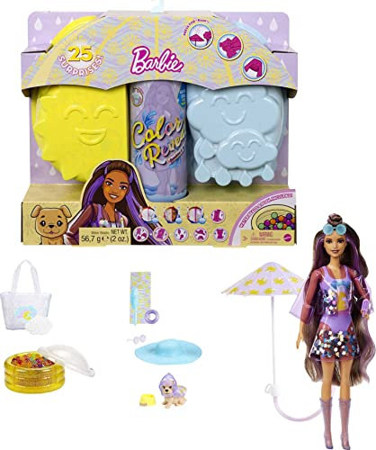Barbie Color Reveal Doll with 7 Surprises, Color Change and Accessories, Sunshine and Sprinkles Series, Styles May Vary