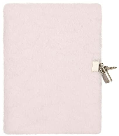 DRAEGER Paris - Journal Intime Rose en Peluche - Journal avec Cadenas et clés pour Ses Secrets personnels - Carnet de Notes Cadeau à Offrir pour Fille, Femme, Enfant