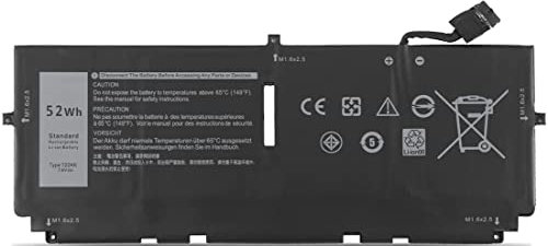 ASKC 722KK Laptop Battery for Dell XPS 13 9300 2020 i5 FHD XPS 13 9310 Series 2XXFW 02XXFW FP86V 0FP86V WN0N0 0WN0N0 P117G P117G001 P117G002 7.6V 52Wh 4-Cell