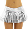 TTAO Damen Glänzend Kurzer Rock in Lack Leder Optik Sexy Low Rise Minirock mit Rüschen Reizvolle Dessous Gogo Tanz Outfits Clubwear Silber L