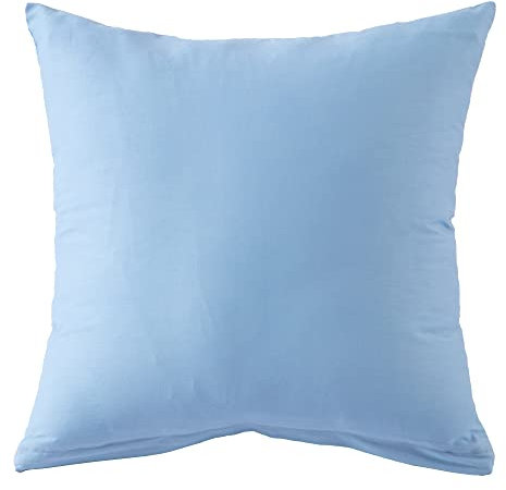ATsense 2er Set Kissenbezug 40x40 cm - 100% Baumwolle, Hellblau Kopfkissenbezug mit Reißverschluss, Super Weicher Kissenbezug, ÖkoTex Zertifiziert für Allergiker Geeignet