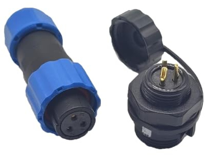 Elecbee Aviation Cable Circular Connector SP13 3 Pin Waterproof Plastic Female Plug Male Socket Electrical Connector, IP68 Round Plug with Cap Panel Mount for Outdoor Industrial Devices Power Signal