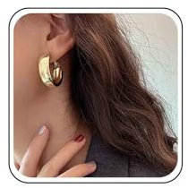 Allereya Punk Tube Creolen Dicke Kreis Ohrringe Gold Ohrringe Große Huggie Ohrstecker Personalisieren Sie minimalistische Ohrringe Schmuck für Frauen und Mädchen