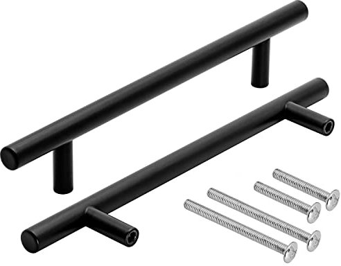 Stahlia Möbelgriffe schwarz Ø 10mm Edelstahl 320mm (5 Stück) Schrankgriffe Küchengriffe schwarz Griffe Möbel Schubladengriffe Schranktürgriffe