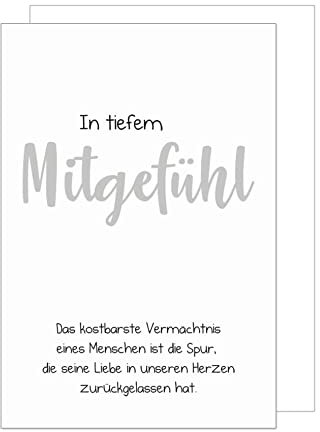 Edition Seidel Premium Trauerkarte mit Silberprägung und Umschlag. Beileidskarte Trauer Karte mit Spruch in tiefem Mitgefühl herzliches Beileid Abschied Teilnahme Mitgefühl (T931 SW023)