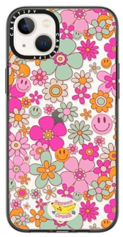 CASETiFY Compact iPhone 14 Plus Case [2X Military Grade Drop Tested / 4ft Drop Protection] - Groovy Pattern Clear - Clear Black