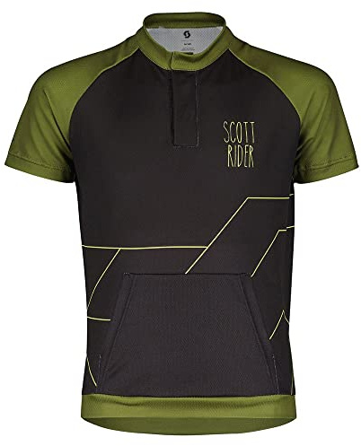 Scott RC Team Junior Kinder Fahrrad Trikot kurz schwarz/grün 2024: Größe: M (140)