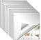 JSMTKJ 32 Pièces Miroir Mural Autocollant 15 X 15 cm, Feuilles de Miroir Flexibles Carreaux de Miroir Adhésifs pour Décoration Murale à Maison