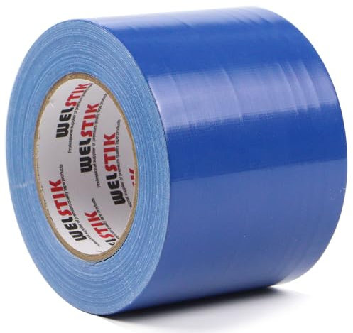 WELSTIK Ruban adhésif imperméable de qualité professionnelle pour les réparations, le bricolage, l'artisanat,pas de résidu, déchirure à la main, 96 mm x 41 m, bleu