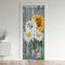 Daisy Türvorhang 86x203cm Botanische Floral Vorhang für Innentür Raumteiler Datenschutz Wärme Blockieren Schwarzout Türvorhang Rustikal Wooden Verdunkelung Gardinen Vorhangs für Schlafzimmer