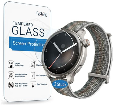 Frgnie Displayschutzfolie Kompatibel für Amazfit Balance Smartwatch (3 Stück) 2023 New GTR 9H Gehärtetes Glas Schutzfolie