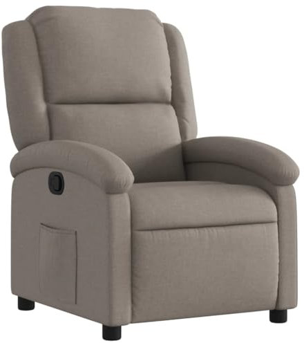 vidaXL Fauteuil Inclinable, Chaise de Relaxation avec Dossier et Repose-Pied, Siège Inclinable, Fauteuil TV de Salon, Moderne, Taupe Tissu