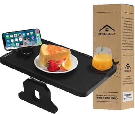 Kotona UK Foldable Bamboo Tray Table, Portable Desk for Bed or Sofa, Eco-Friendly Workstation for Home Office, Breakfast or Writing, Black