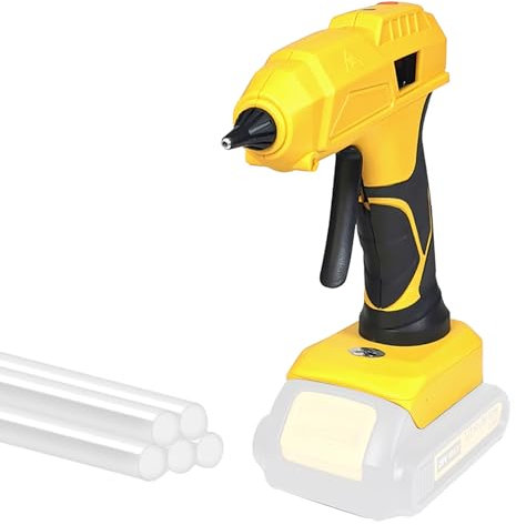 Heißklebepistole, 7mm11mm Klebepistole, 40W 100W Akku-Heißklebepistole,Kompatibel mit M-a kita-Akku 20V Bastelwerkzeug mit 5 Klebesticks, Ohne Batterie (DeWalt, 100W 11mm)