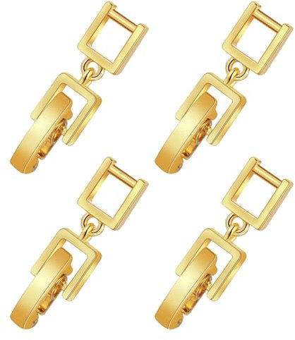Mabor Kettenverlängerung Gold,4 Stück Kettenverschluss Gold Armbandverlängerung Gold Klappbarer Schmuckverschluss Passend für Armbänder und Fußkettchen Klappbare Armband Verschluss Schmuck DIY