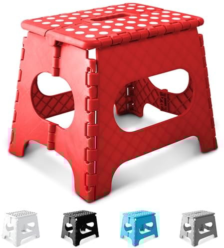 KEPLIN Marchepied Pliable Robuste de 27,9 cm | Repose-Pieds Pliable antidérapant pour Tout-Petits, Enfants et Adultes | Portable, en Plastique léger avec poignée de Transport pour intérieur ou