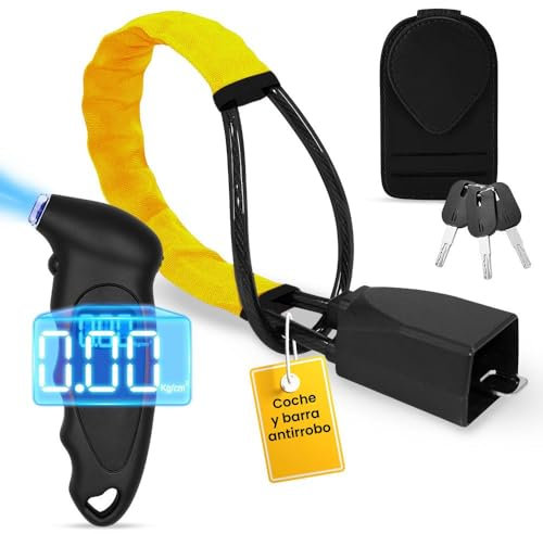Coche Antirrobo, Barra Antirrobo Para Coche,Cepo Coche, Antirrobo Para Volante De Coche, Antirrobos Coche, Pitón Antirrobo Para Coche, Bloqueo De Volante De Coche,Barra de seguridad para auto,3Llaves