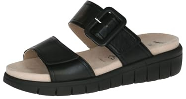 Caprice Comfort Damen Pantoletten aus Leder mit Klettverschluss