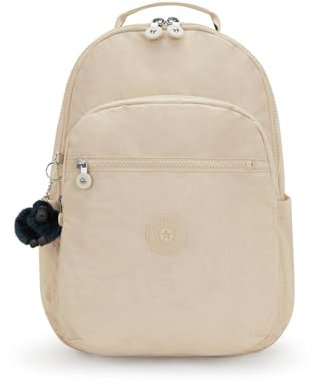 Kipling Seoul L Solid Sac à dos pour ordinateur portable, Retour à Beige, 12.75''L x 17.25''H x 8''D