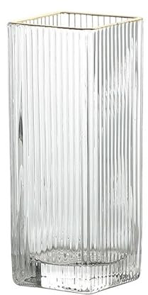Vase pour Fleurs Vase en Verre Transparent carré for Fleurs Décoration d'intérieur Moderne.