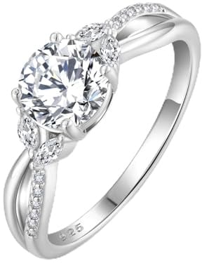 FJ Verlobungsring Damen 925 Sterling Silber Unendlichkeit Ring Eheringe Antragsring Promise Ring mit Zirkonia Schmuck Geschenke für Frauen