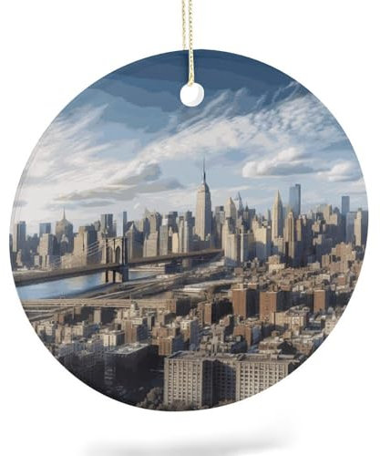 Weihnachtsschmuck New York City Weihnachtsbaumschmuck, personalisierte Weihnachtsdekoration, Weihnachtsbaumschmuck, hängende Ornamente für Urlaubsparty