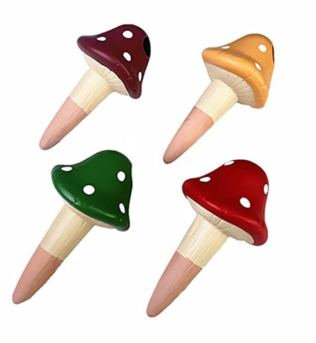 Pjeghbvop 4 estacas de riego automático para plantas de hongos para interiores y exteriores, depósito de riego automático por goteo