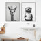 BeiYiHo Bilder Badezimmer Tiere Schwarz Weiß Poster Lustige Tiere Bild Toilette Tier Alpaka 30x40 Wandbild WC Deko Kunstdruck Bad Leinwand Modern