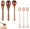 6 PCS Honey Spoons Set, Honey Spoon Wooden, Honey Stick, Honey Dipper Wooden, Handle Wooden Mixing Spoon, for Stirring Honey Tea Coffee Jam, Suitable for Wedding Party Gifts, Household Kitchens, Etc.